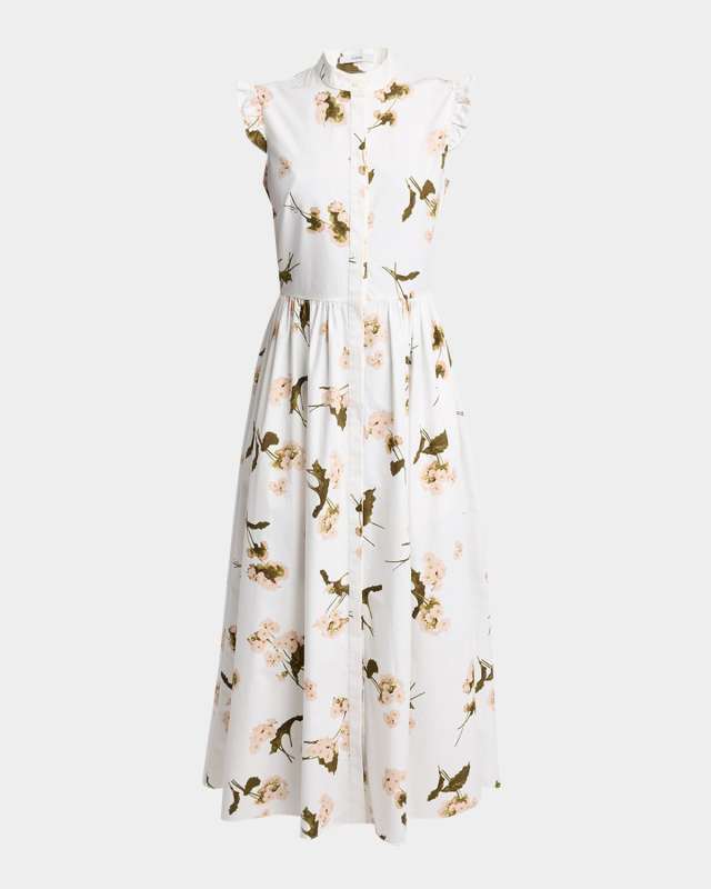 Floral Fit-Flared Midi Dress